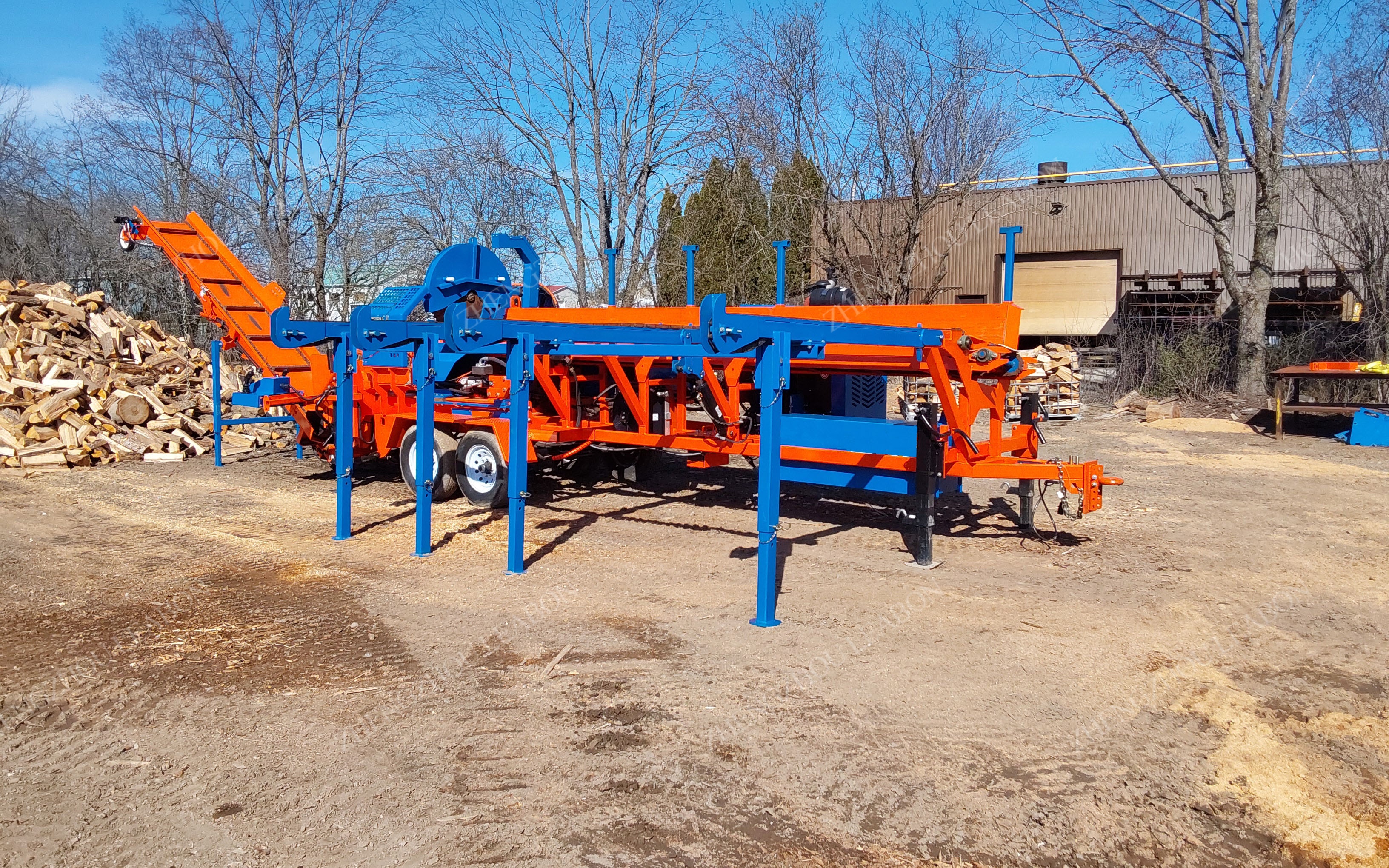 Factory Direct Wood Cutter and Splitter Timber Log Wood Processor Log Firewood Processor Splittiong Machine with Wider Conveyor