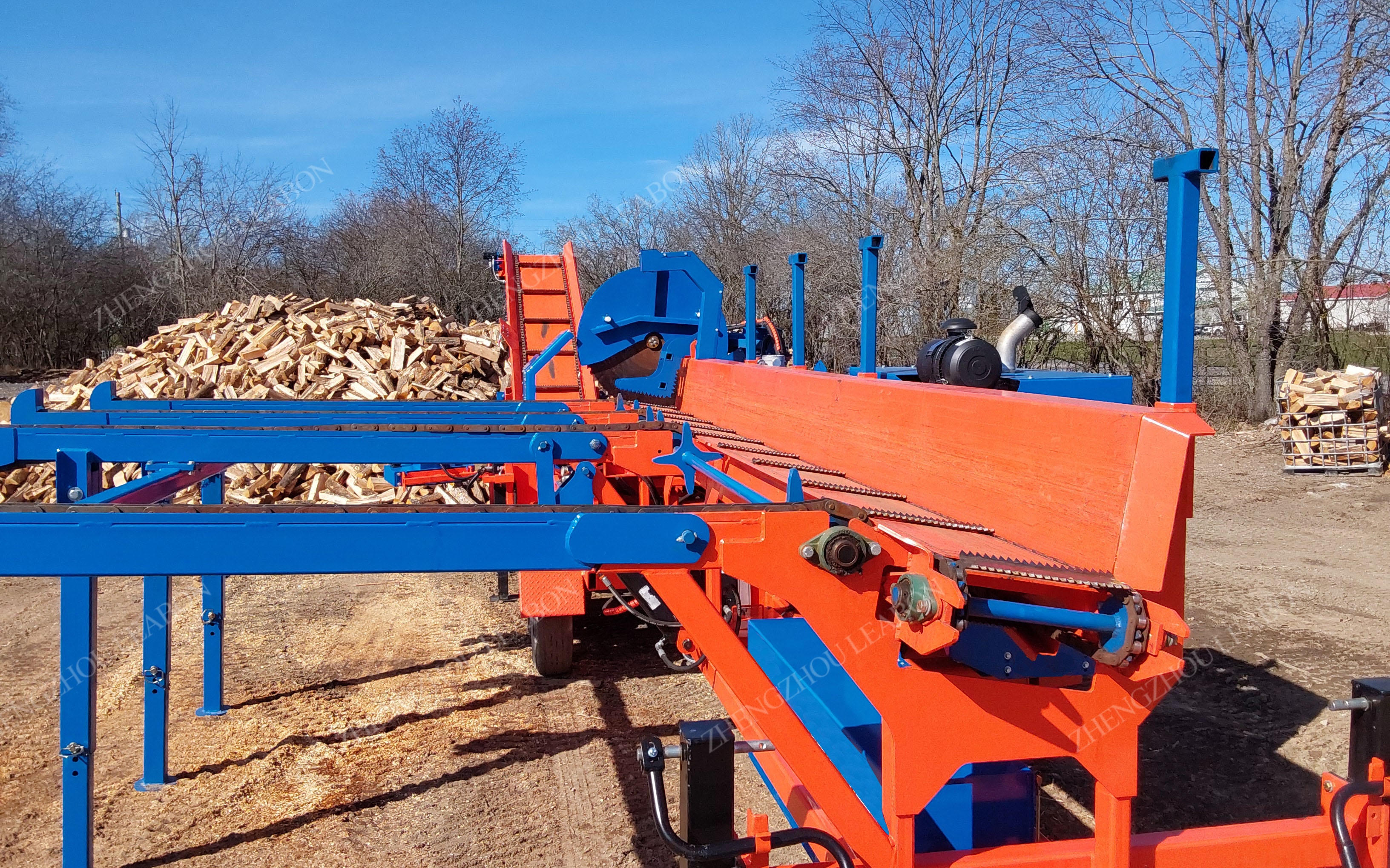 Factory Direct Wood Cutter and Splitter Timber Log Wood Processor Log Firewood Processor Splittiong Machine with Wider Conveyor